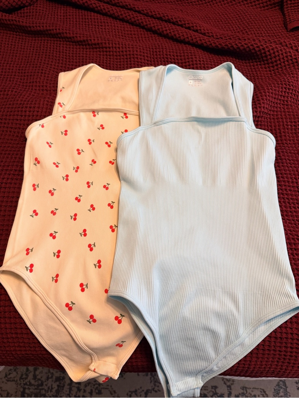Women’s Ribbed Light Blue Bodysuit | Unbranded